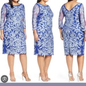 NEW! JS Collections-  Soutache Cocktail Dress in Royal Sky #S45-sz 20W
